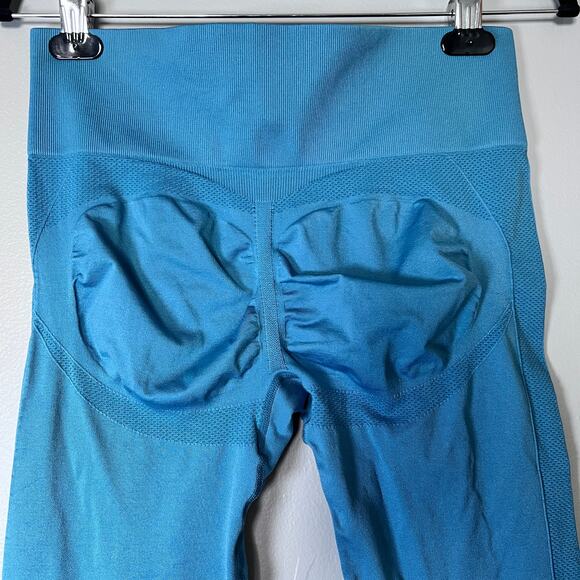 ✨2pc Scrunch Butt Seamless Leggings Lot L Blue Purple High Waist Yoga Workout - Picture 5 of 11